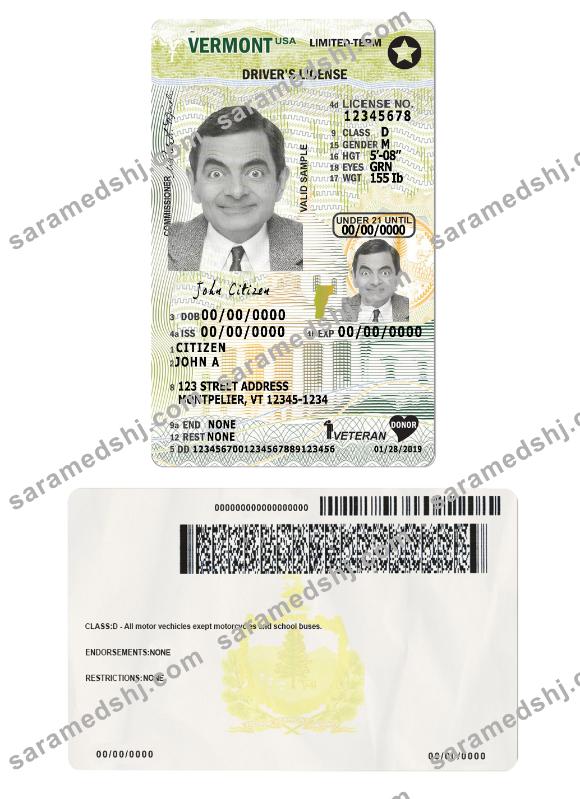 USA Vermont driving license under 21